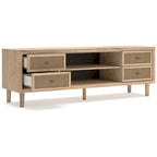 Large TV Stand, 4 Drawers, 2 Shelves, Brown Wood Grain, 72 Inches
