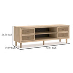 Large TV Stand, 4 Drawers, 2 Shelves, Brown Wood Grain, 72 Inches