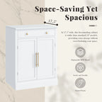 Kitchen Pantry Cabinet with Drawer, Buffet Cabinet with 2 Door Shelves, Wood Storage Cabinet with Adjustable Shelves
