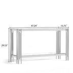 Sophisticated Double-Layer Tempered Glass Console Table