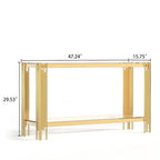 Sophisticated Double-Layer Tempered Glass Console Table