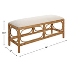 Rattan Wrapped Rectangular Bench - 48
