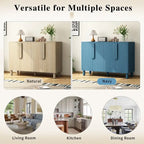 4-Door Buffet Cabinet with Storage, Wood Sideboard Cabinet with Unique Arc Handles and Adjustable Shelves