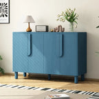 4-Door Buffet Cabinet with Storage, Wood Sideboard Cabinet with Unique Arc Handles and Adjustable Shelves