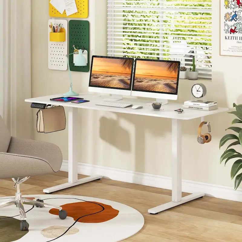 Costway 63 x 24 Inch Sit Stand Desk Height Adjustable Electric - See Details