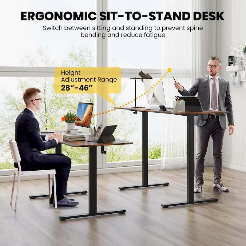 Costway 63 x 24 Inch Sit Stand Desk Height Adjustable Electric - See Details