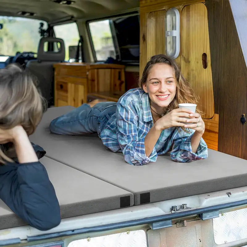 Goplus Memory Foam Camping Mattress with Anti-slip Bottom Travel Bag - See Details
