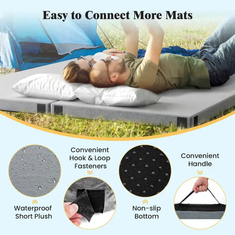 Goplus Memory Foam Camping Mattress with Anti-slip Bottom Travel Bag - See Details