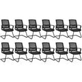 Gymax Set of 12 Conference Chairs Mesh Reception Office Guest Chairs