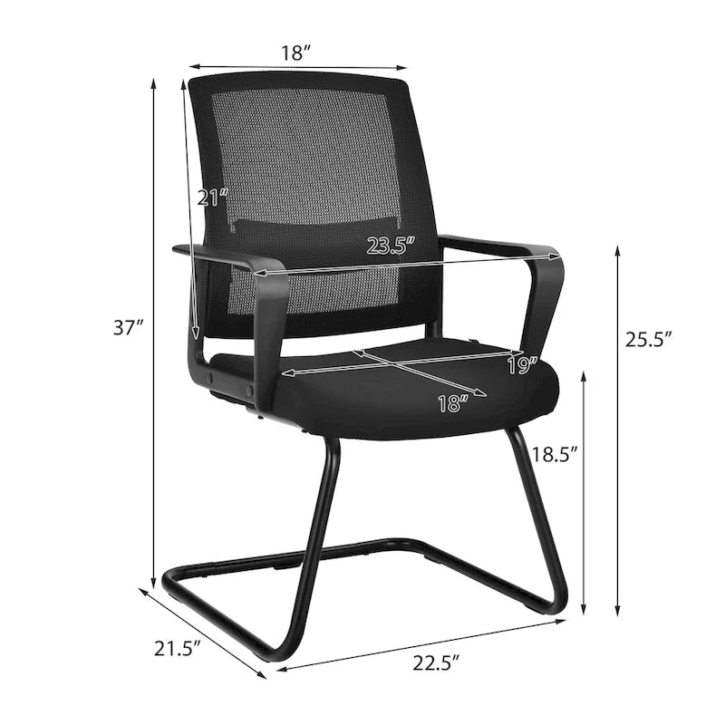 Gymax Set of 12 Conference Chairs Mesh Reception Office Guest Chairs