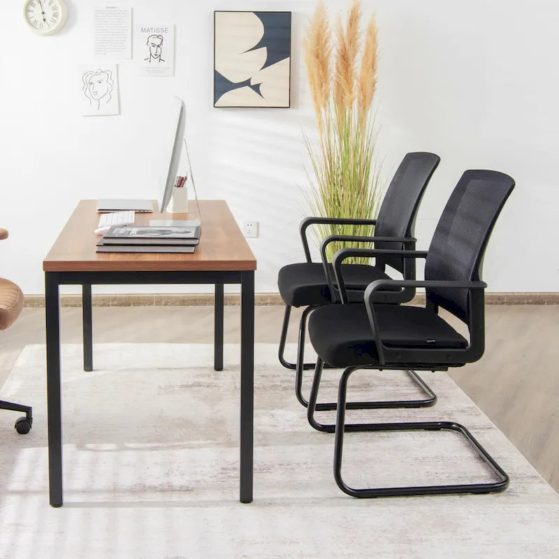 Gymax Set of 12 Conference Chairs Mesh Reception Office Guest Chairs