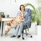 EROMMY Heated Massage Office Chair with Footrest, Ergonomic Reclining Desk Chair with Lumbar Support and Adjustable Height.