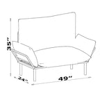 Sadio Metal Frame Loveseat With Removable Cushions