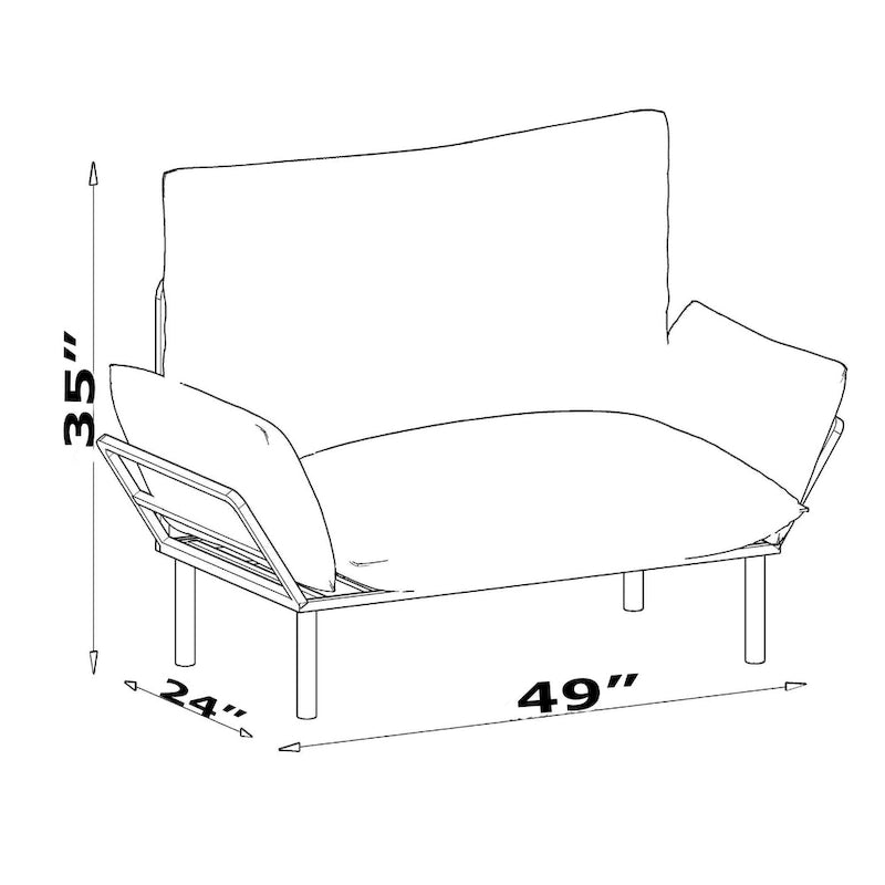 Sadio Metal Frame Loveseat With Removable Cushions