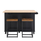Topmax Farmhouse Kitchen Island Set With Drop Leaf And 2 Seatings