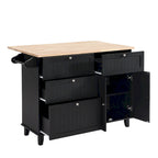 Topmax Farmhouse Kitchen Island Set With Drop Leaf And 2 Seatings