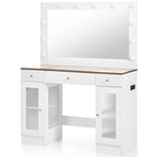 43.3 Vanity Desk with Large Mirror and Hollywood Bulbs