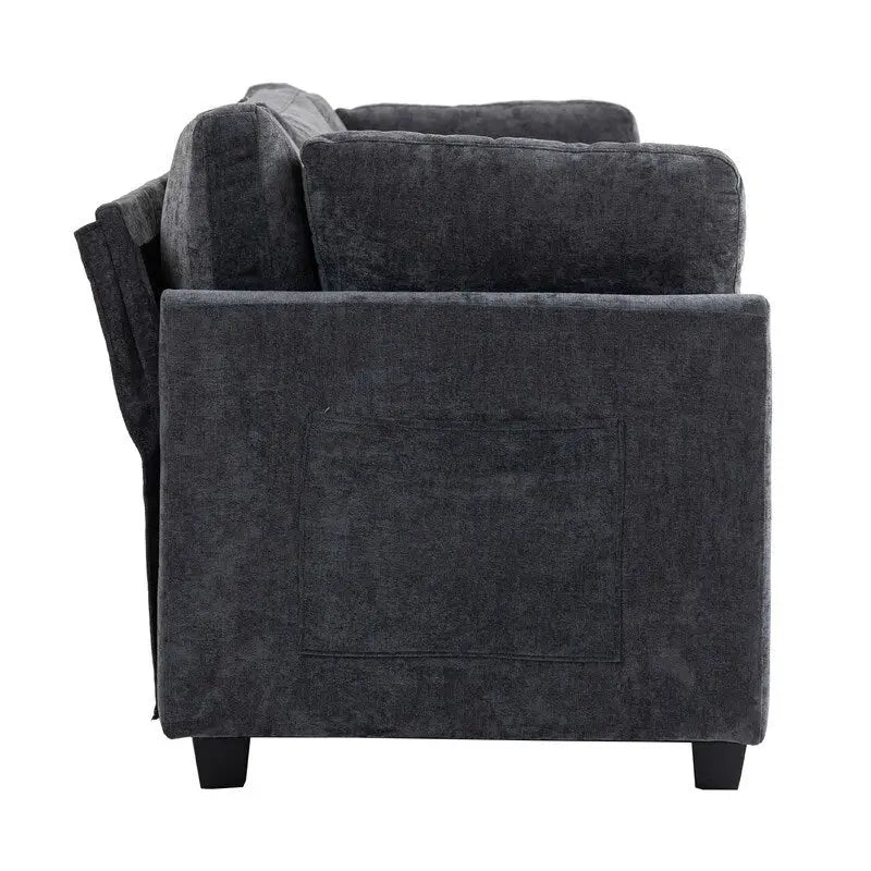 111.42 Chenille Upholstered Three Seater Sofa