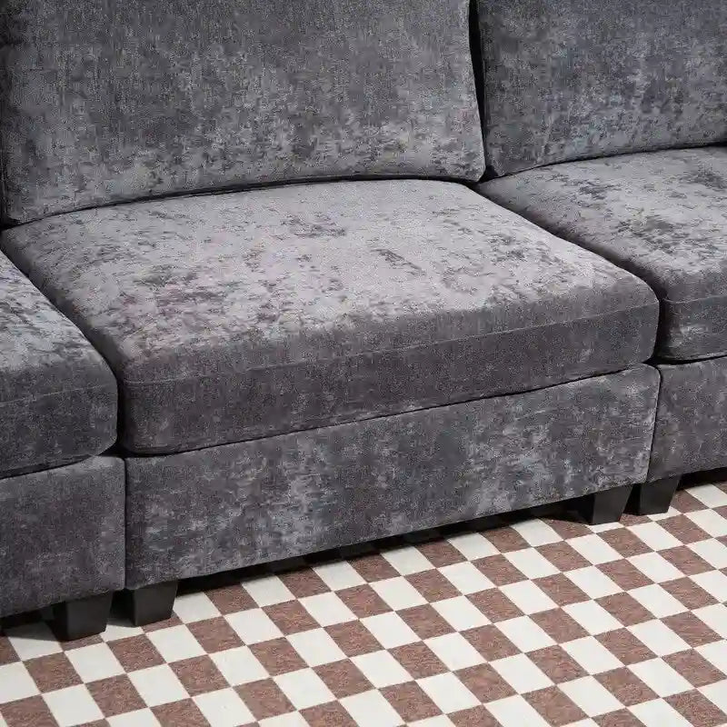 111.42 Chenille Upholstered Three Seater Sofa