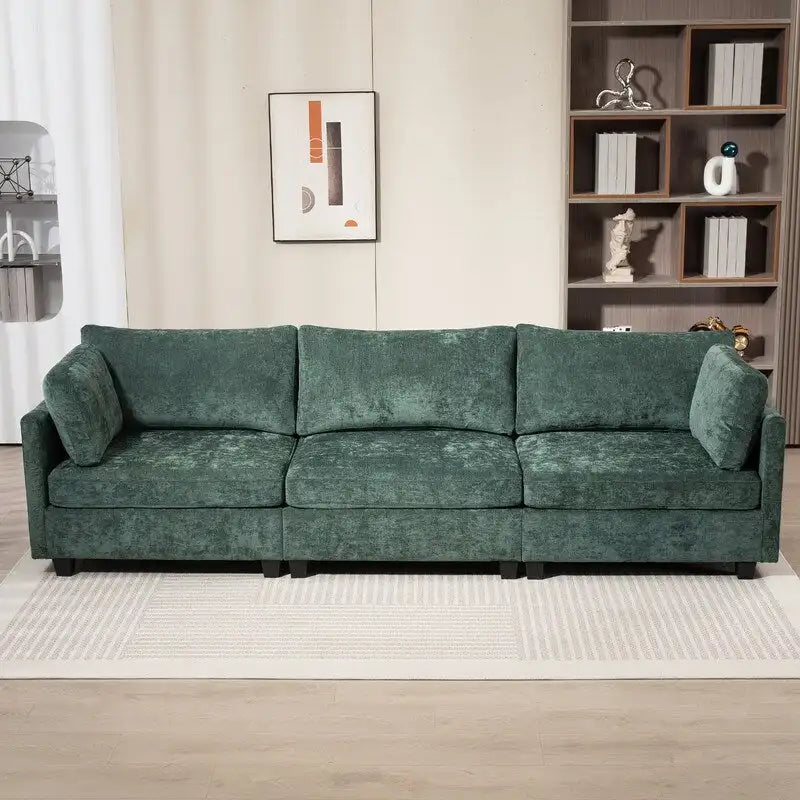 111.42 Chenille Upholstered Three Seater Sofa