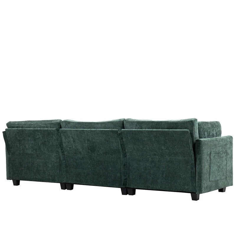 111.42 Chenille Upholstered Three Seater Sofa