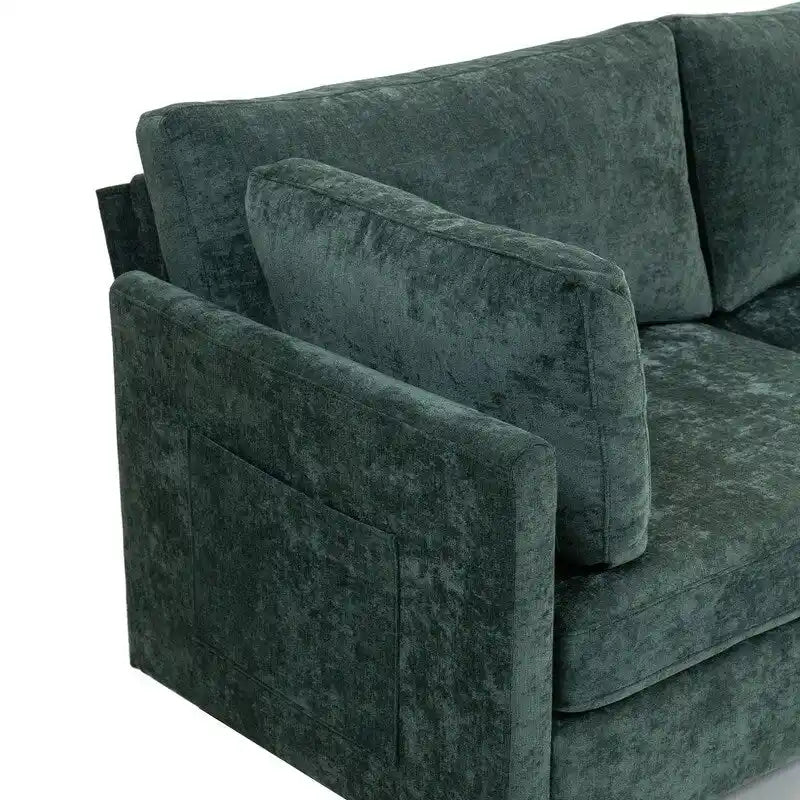 111.42 Chenille Upholstered Three Seater Sofa