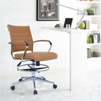 Office Chair With Arms Stools For Counter Height Bar Office Wheels PU Leather Rest Tilt Swivel Work Office Standing Desk