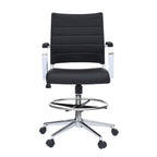 Office Chair With Arms Stools For Counter Height Bar Office Wheels PU Leather Rest Tilt Swivel Work Office Standing Desk