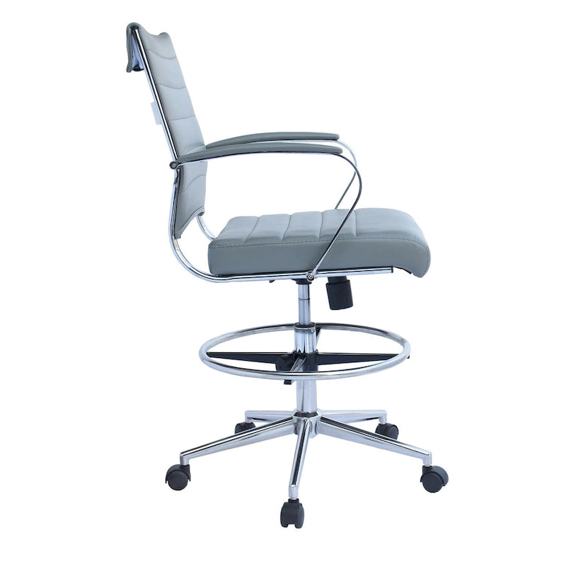 Office Chair With Arms Stools For Counter Height Bar Office Wheels PU Leather Rest Tilt Swivel Work Office Standing Desk