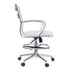 Office Chair With Arms Stools For Counter Height Bar Office Wheels PU Leather Rest Tilt Swivel Work Office Standing Desk