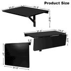Wall-Mounted Drop-Leaf Table — Floating Folding Desk, Space-Saving