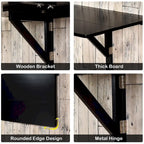 Wall-Mounted Drop-Leaf Table — Floating Folding Desk, Space-Saving