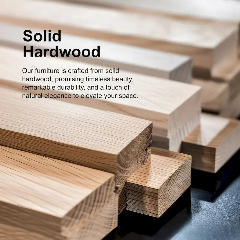 Modern Farmhouse Style 6-Piece Natural Solid Wood Dining Set