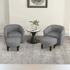 Costway Swivel Barrel Chair with Ottoman Footrest Curved Backrest & - See Details