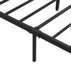 King Size Metal Platform Bed with Wooden Headboard, Drawers, and LEDs