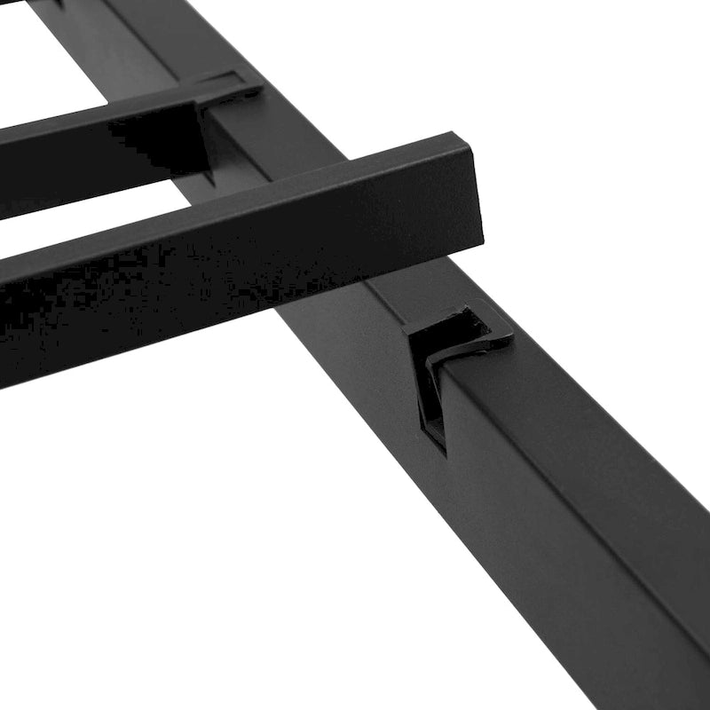 King Size Metal Platform Bed with Wooden Headboard, Drawers, and LEDs