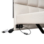Upholstered Platform Bed (with LED Lights and U-Shaped Headboard)