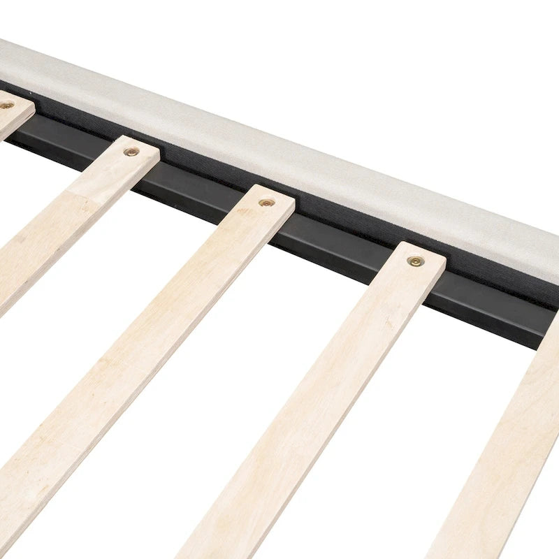 Upholstered Platform Bed (with LED Lights and U-Shaped Headboard)