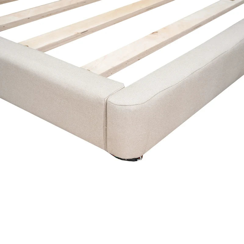 Upholstered Platform Bed (with LED Lights and U-Shaped Headboard)