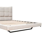 Upholstered Platform Bed (with LED Lights and U-Shaped Headboard)