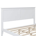 White Queen Size Modern Solid Wood Platform Bed with Wear-resistant Finish
