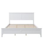 White Queen Size Modern Solid Wood Platform Bed with Wear-resistant Finish