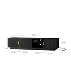 Black 65 Mid-Century TV Stand with LED Lights & Storage for TVs Up to 60