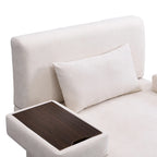 Polyester Oversized Armchair with Storage Asymmetrical Armrest and Modern Mid-Century Chair, 225lb Capacity