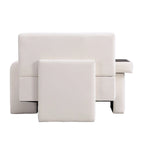 Polyester Oversized Armchair with Storage Asymmetrical Armrest and Modern Mid-Century Chair, 225lb Capacity