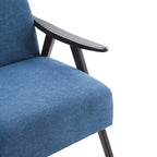 Mid Century 27.7 Upholstered Arm Chair with Solid Wood Frame and Ottoman