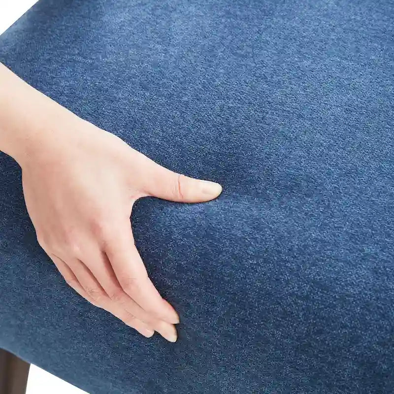 Mid Century 27.7 Upholstered Arm Chair with Solid Wood Frame and Ottoman