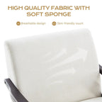 Mid Century 27.7 Upholstered Arm Chair with Solid Wood Frame and Ottoman