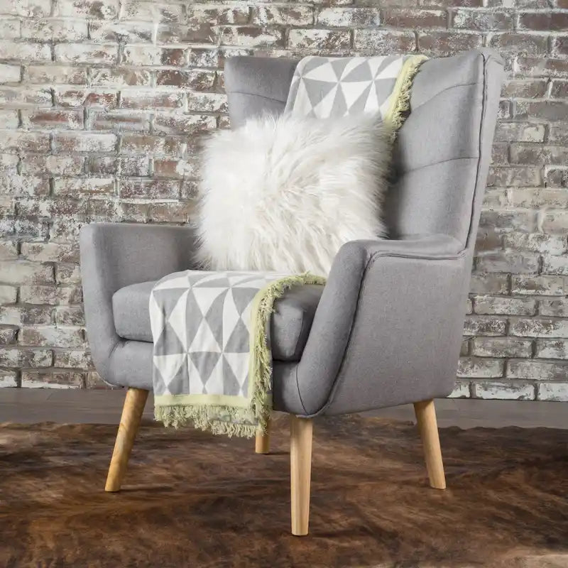 Grey 32.5 High Back Wingback Chair