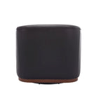 Black PU Modern 31.5 Upholstered 360 Swivel Barrel Chair with Metal Base for Living Room